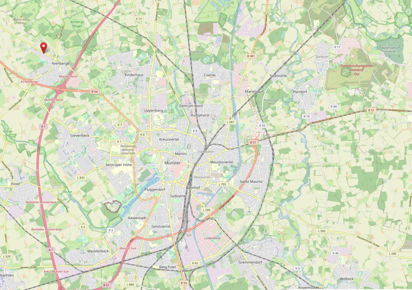 Karte Münster Feldstiege
